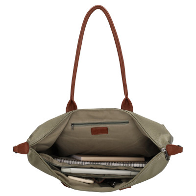BUCKINGHAM business 51x33x14 cm, OLIVE PU, kabelka Charm London