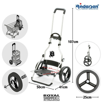 Royal Shopper SENTA 2.0 BLACK, nákupní taška na kolečkách Andersen Shopper