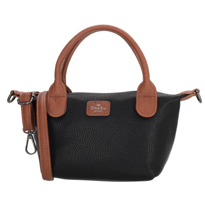 BUCKINGHAM PALACE kabelka 20x13 cm, Black Cognac PU, kabelka Charm London