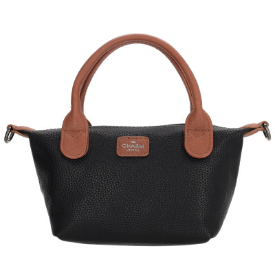 BUCKINGHAM PALACE kabelka 20x13 cm, Black Cognac PU, kabelka Charm London