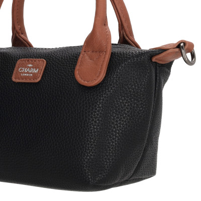 BUCKINGHAM PALACE kabelka 20x13 cm, Black Cognac PU, kabelka Charm London