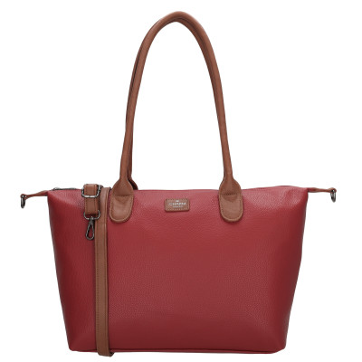 BUCKINGHAM shopper 42x25x15 cm, Wine Red, kabelka Charm London, polyuretan