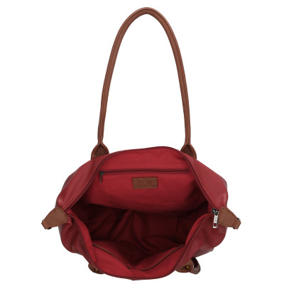BUCKINGHAM shopper 42x25x15 cm, Wine Red, kabelka Charm London, polyuretan