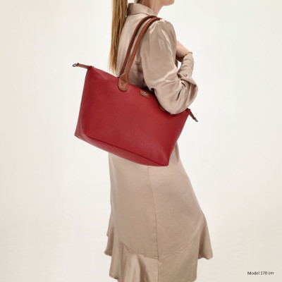 BUCKINGHAM shopper 42x25x15 cm, Wine Red, kabelka Charm London, polyuretan