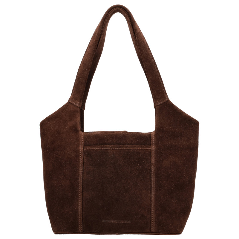 BRAZOS 36x24x10cm, dark brown, kožená kabelka Hide&Stitches