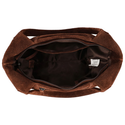 BRAZOS 36x24x10cm, dark brown, kožená kabelka Hide&Stitches