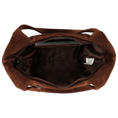 BRAZOS 36x24x10cm, dark brown, kožená kabelka Hide&Stitches