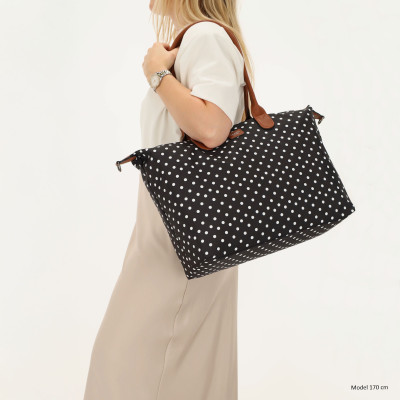 BUCKINGHAM bussines 51x33x14 cm, Dots White-Black, kabelka Charm London