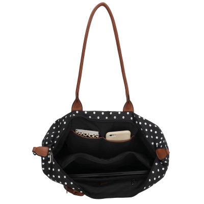 BUCKINGHAM bussines 51x33x14 cm, Dots White-Black, kabelka Charm London