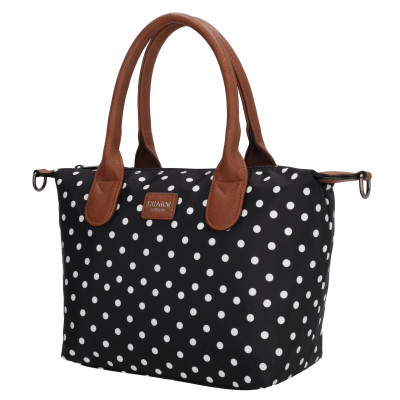 BUCKINGHAM kabelka 30x20x11 cm, Dots White-Black, kabelka Charm London