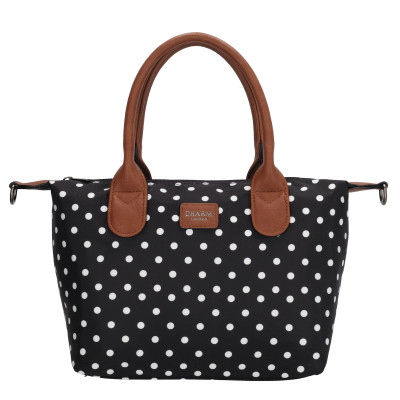 BUCKINGHAM kabelka 30x20x11 cm, Dots White-Black, kabelka Charm London