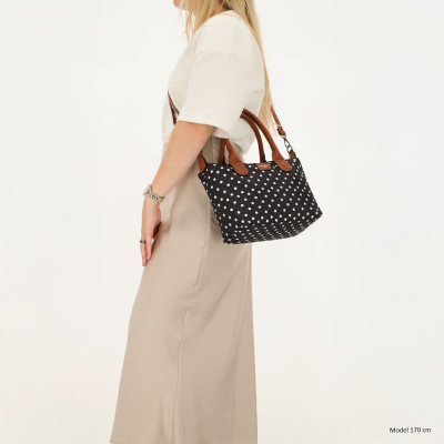 BUCKINGHAM kabelka 30x20x11 cm, Dots White-Black, kabelka Charm London