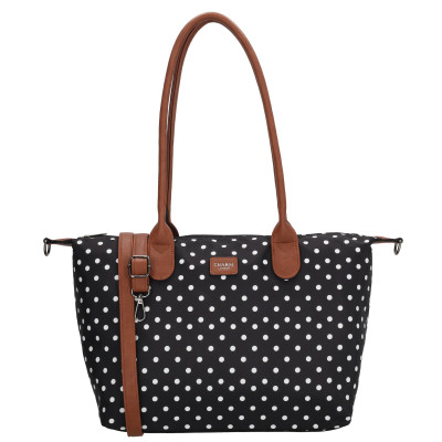 BUCKINGHAM shopper 42x25x15 cm, Dots White-Black, kabelka Charm London