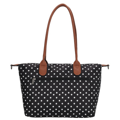 BUCKINGHAM shopper 42x25x15 cm, Dots White-Black, kabelka Charm London