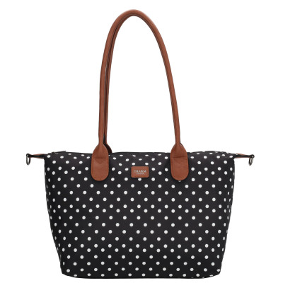BUCKINGHAM shopper 42x25x15 cm, Dots White-Black, kabelka Charm London