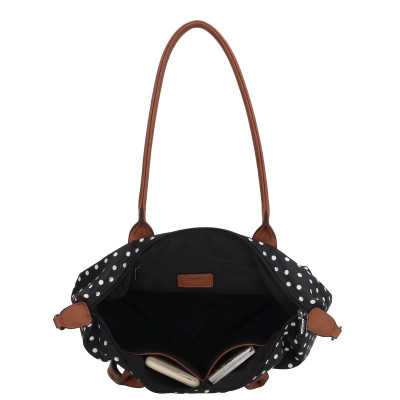 BUCKINGHAM shopper 42x25x15 cm, Dots White-Black, kabelka Charm London