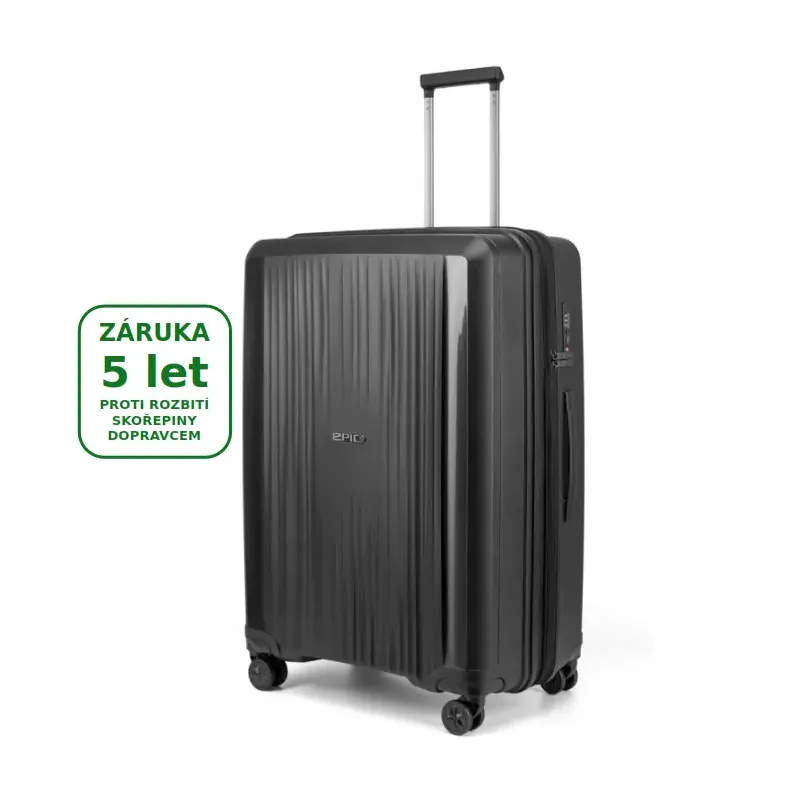 HALO velký kufr 105-117 litrů, InstantBLACK, EPIC - záruka na skořepinu 5 let i proti rozbití dopravcem