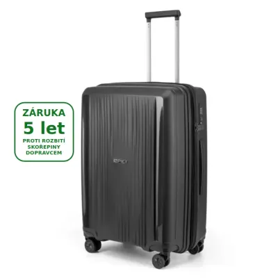 HALO střední kufr 71-80 litrů, InstantBLACK, EPIC - záruka na skořepinu 5 let i proti rozbití dopravcem