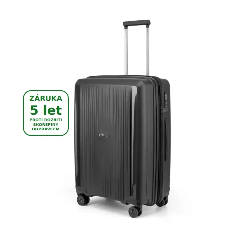 HALO střední kufr 71-80 litrů, InstantBLACK, EPIC - záruka na skořepinu 5 let i proti rozbití dopravcem