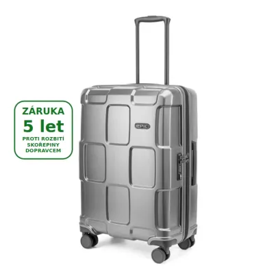 CRATE SOLIDS 65 cm, střední kufr, stealthGREY, EPIC - záruka na skořepinu 5 let i proti rozbití dopravcem