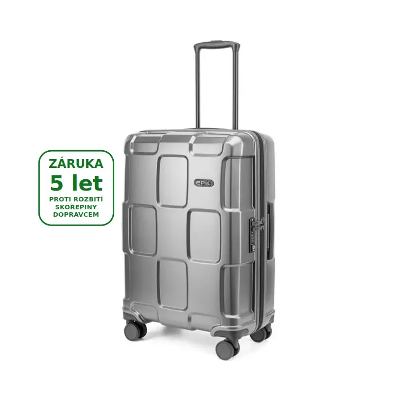 CRATE SOLIDS 65 cm, střední kufr, stealthGREY, EPIC - záruka na skořepinu 5 let i proti rozbití dopravcem