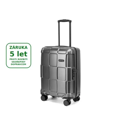 CRATE SOLIDS 55 cm kabinový kufr, stealthGREY, EPIC - záruka na skořepinu 5 let i proti rozbití dopravcem