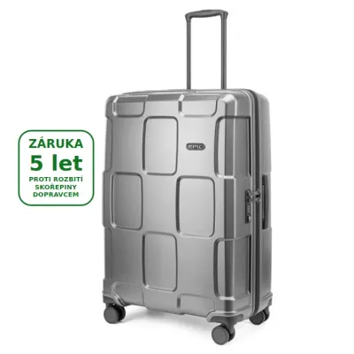 CRATE SOLIDS 75 cm, velký kufr, stealthGREY, EPIC - záruka na skořepinu 5 let i proti rozbití dopravcem