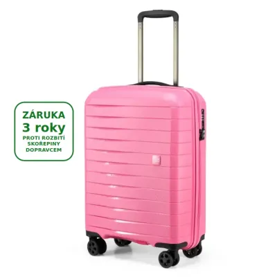 AIRBOX AZ18 55cm, kabinový kufr Metallic Pink - záruka na skořepinu 3 roky i proti rozbití dopravcem