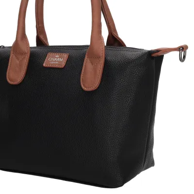 BUCKINGHAM PALACE kabelka 30x20x11 cm, BLACK - COGNAC PU, kabelka Charm London