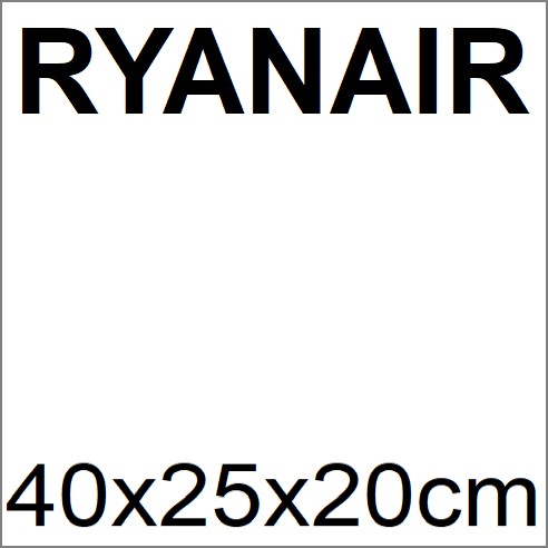 malé zavazadlo RYANAIR 40x25x20cm